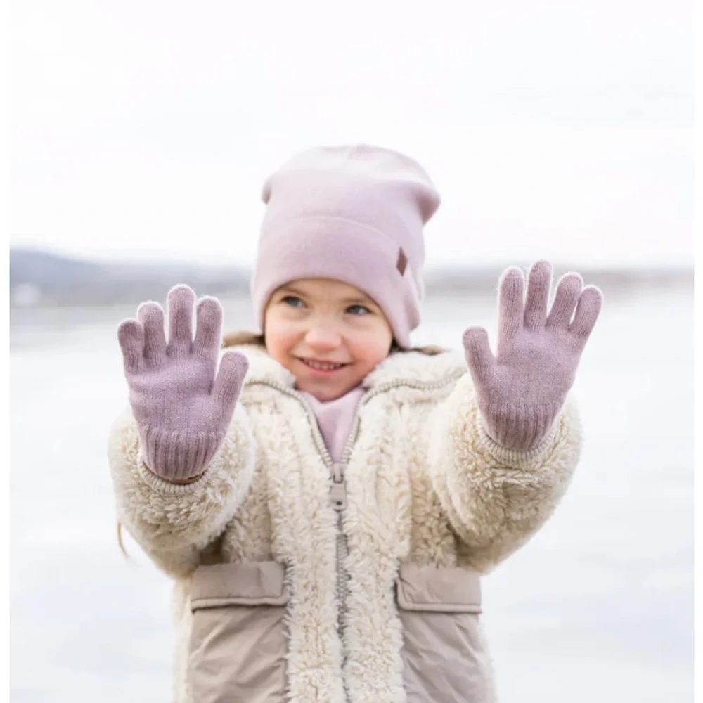 Menique Kids' Knit Gloves Cashmere 1-3 Y / Dusty pink